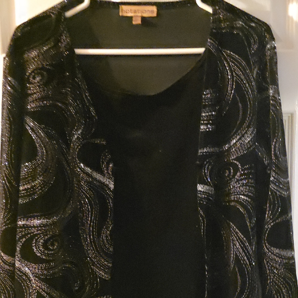 Horizons Black and Silver Patterned Jacket